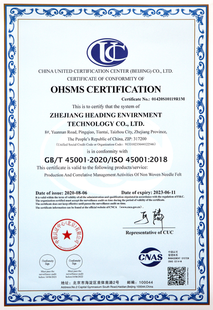 الصين Zhejiang Huading Net Industry Co.,Ltd الشهادات